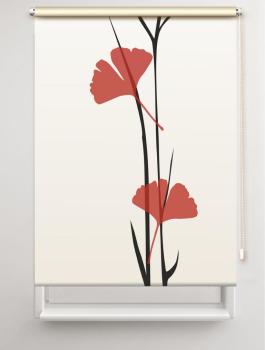 Rollo Ginkgo tone - pfeffer , Motivrollo, Rollo mit Druck, Fotorollo, bedrucktes Rollo, Fensterrollo,verdunkelndes Rollo, Sonnenschutz Rollo